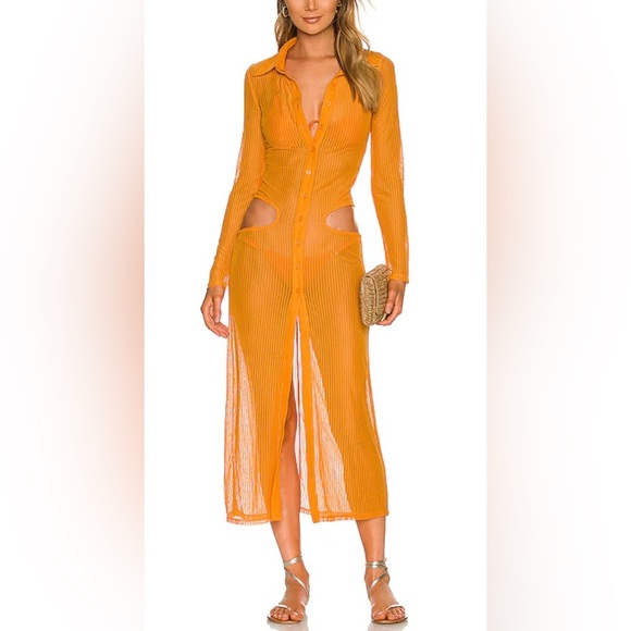 Camila Coelho Dress Women’s Small Orange Gigi Maxi Dress Swim Cover Up NWT - Picture 1 of 8